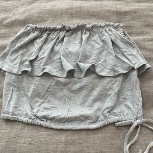 Abercrombie Ruffle Grey Tube Top